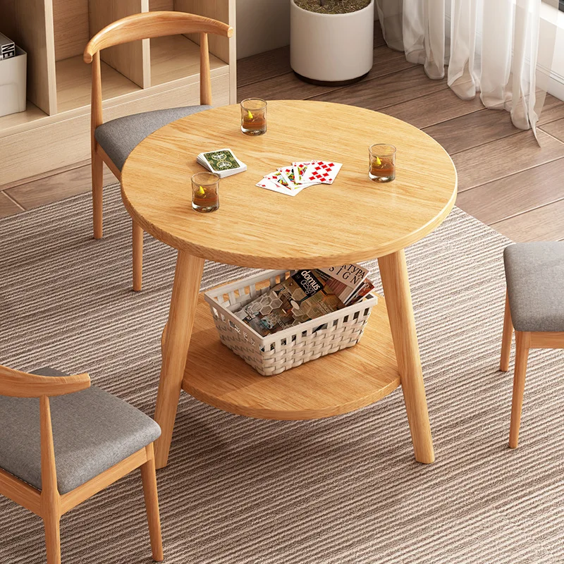 SGF Round Dining Table Balcony Negotiation Table and Chair Set Home Use Solid Wood
SGF Round Dining Table Balcony Negotiation Table and Chair Set Home Use Solid Wood