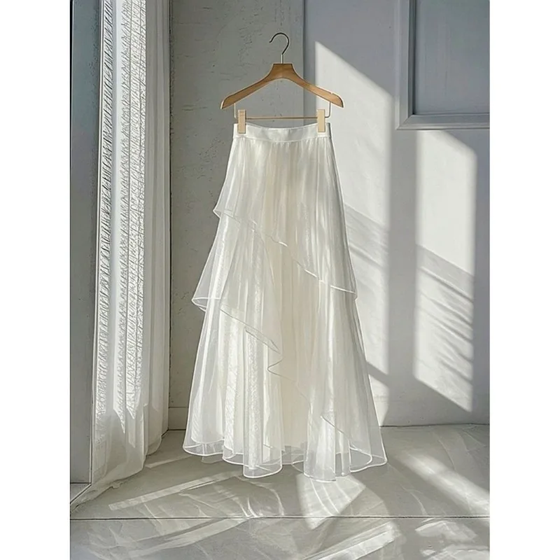 Women Spring Summer Simplicity Office Lady Solid Color Appear Thin Skirt Ladies Fashion Net Yarn High Waist Casual A-line Skirt
Women Spring Summer Simplicity Office Lady Solid Color Appear Thin Skirt Ladies Fashion Net Yarn High Waist Casual A-line Skirt
