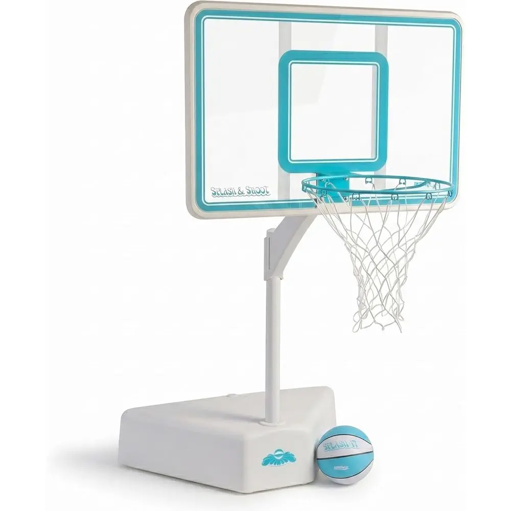 Adjustable Height Pool Basketball Hoop with 200lbs Water-Filled Base, Stainless Steel Rim, Waterproof Ball, Made in USA, Clear A
Adjustable Height Pool Basketball Hoop with 200lbs Water-Filled Base, Stainless Steel Rim, Waterproof Ball, Made in USA, Clear A
