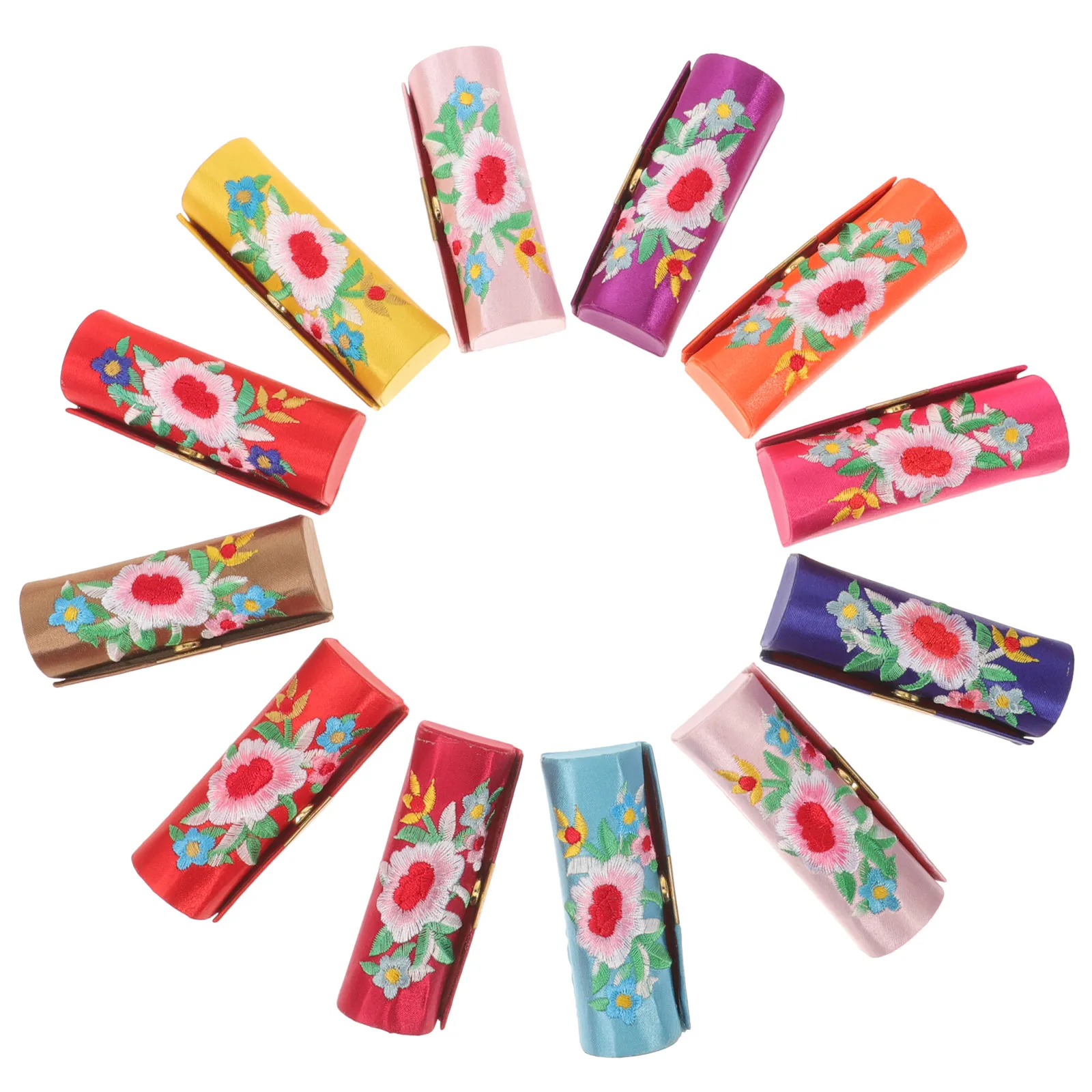 12pcs Lipstick Box Embroidered Retro Snap Button Compact Size Storage Case for Women Travel Lightweight Durable
12pcs Lipstick Box Embroidered Retro Snap Button Compact Size Storage Case for Women Travel Lightweight Durable