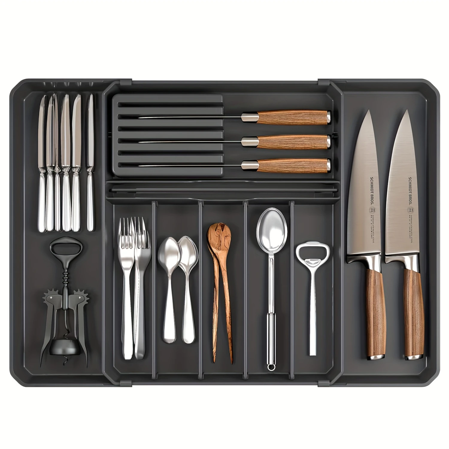 1pc Silverware Drawer Organizer, Expandable Kitchen Utensil Organizer, Larger Capacity Flatware And Cutlery Tray, Multi-Purpose
1pc Silverware Drawer Organizer, Expandable Kitchen Utensil Organizer, Larger Capacity Flatware And Cutlery Tray, Multi-Purpose