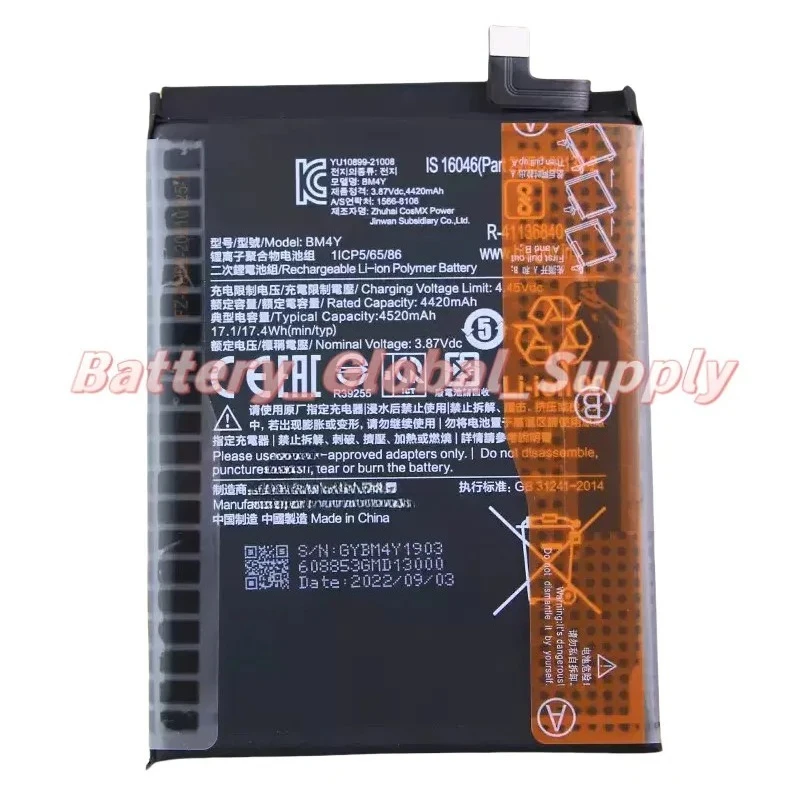 For BM4Y K40/K40 Pro mobile phone battery 3.87V 4420mAh high quality, new
For BM4Y K40/K40 Pro mobile phone battery 3.87V 4420mAh high quality, new
