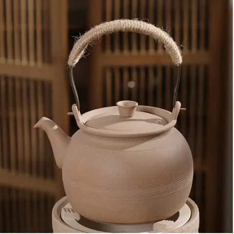 Crude pottery Tea kettle Ceramic boil tea pot set Charcoal stove Heat-resistant ceramic make tea infuser Chinese Kung fu teapot
