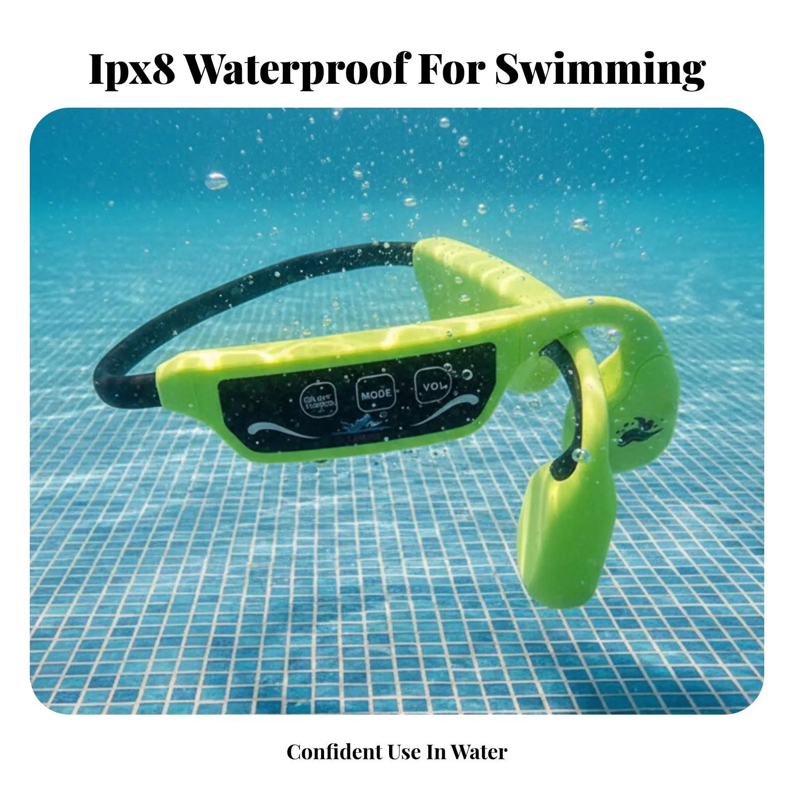 IPX8 Waterproof Headphones, High-Quality Audio, Long Battery, Swimming, Sports, Teaching
IPX8 Waterproof Headphones, High-Quality Audio, Long Battery, Swimming, Sports, Teaching