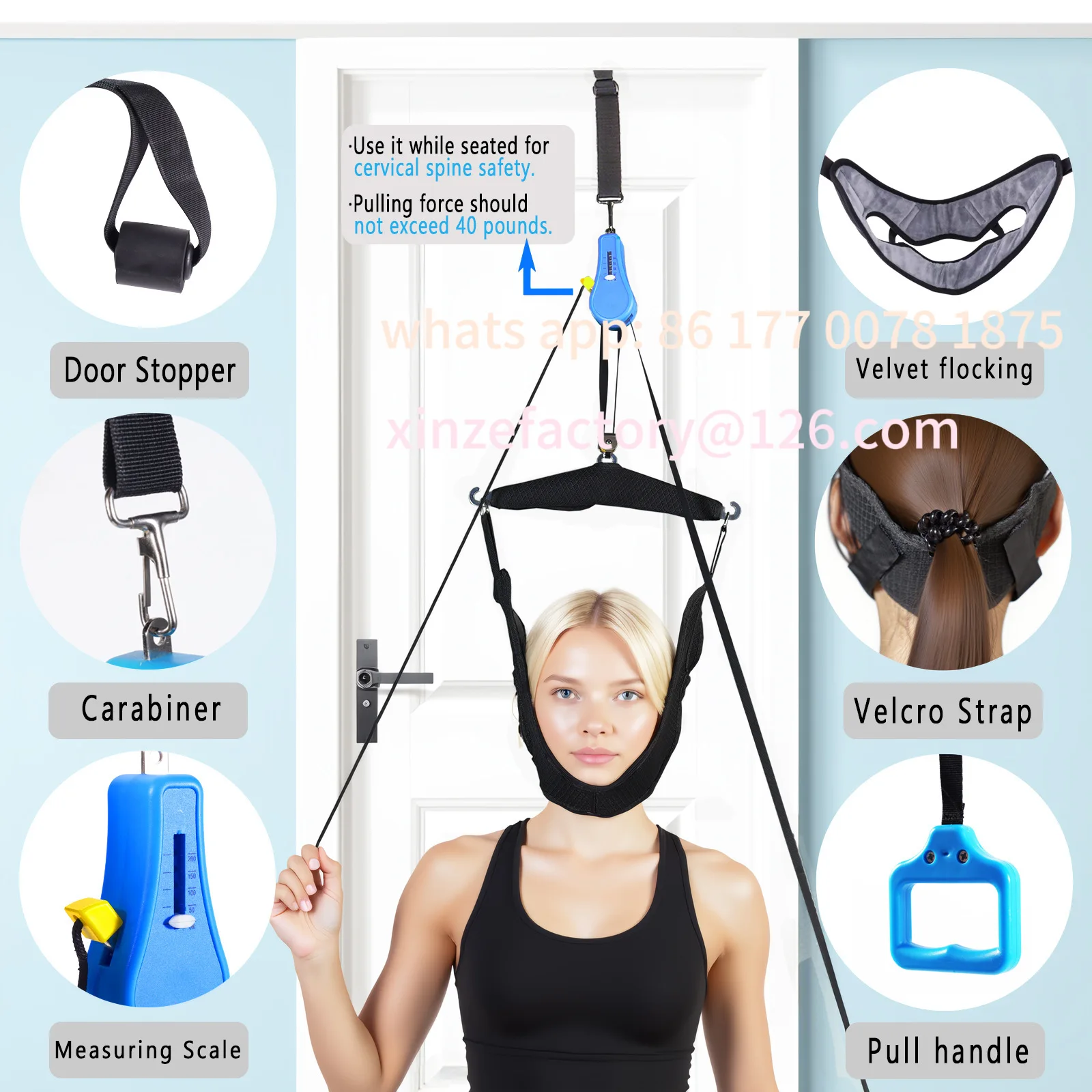 Customizable Neck Stretcher Home Cervical Traction Device, Neck Sling, Cervical Traction with Door Suspension Fixator for Men
Customizable Neck Stretcher Home Cervical Traction Device, Neck Sling, Cervical Traction with Door Suspension Fixator for Men