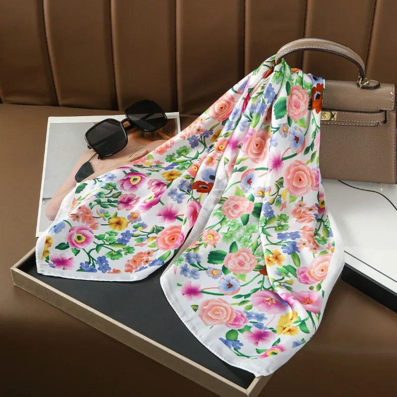 68cm Pastoral Pink Flowers Kerchief New Spring and Summer Emulation Silk Scarf Fresh and Versatile Clothes Bags Accessory Scarf
68cm Pastoral Pink Flowers Kerchief New Spring and Summer Emulation Silk Scarf Fresh and Versatile Clothes Bags Accessory Scarf