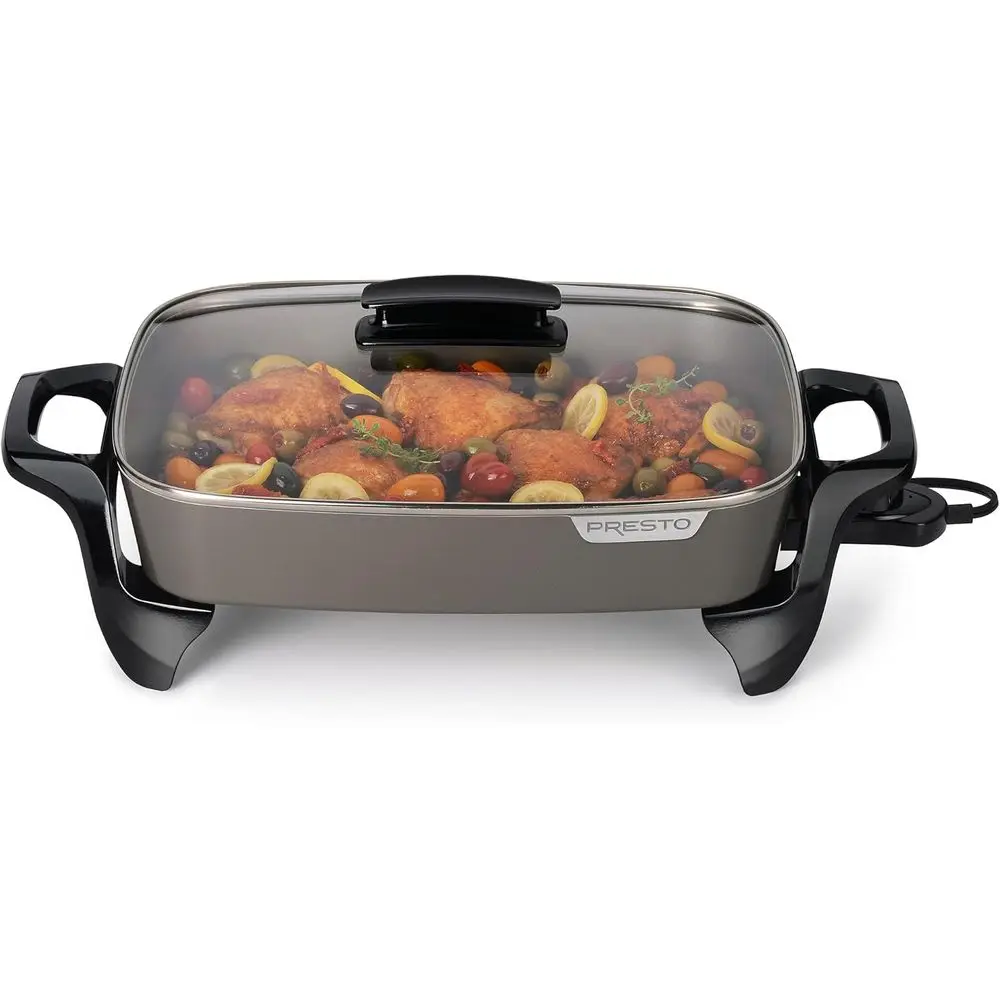 16-Inch Grey Electric Skillet with Ceramic Interior
16-Inch Grey Electric Skillet with Ceramic Interior