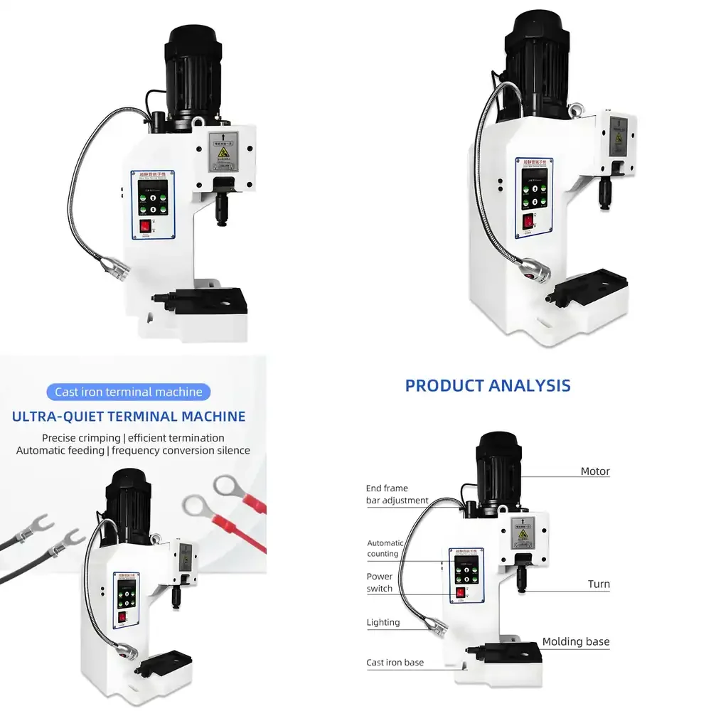 Cable Crimper High Speed Mute Low Noise Wire Terminals Crimping Machine 3.0T 2.0T Multiple Connectors Support
Cable Crimper High Speed Mute Low Noise Wire Terminals Crimping Machine 3.0T 2.0T Multiple Connectors Support