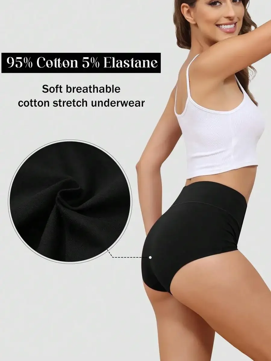 5 Pack Women High Waist Cotton Brief Soft Stretch Full Coverage Panties
5 Pack Women High Waist Cotton Brief Soft Stretch Full Coverage Panties