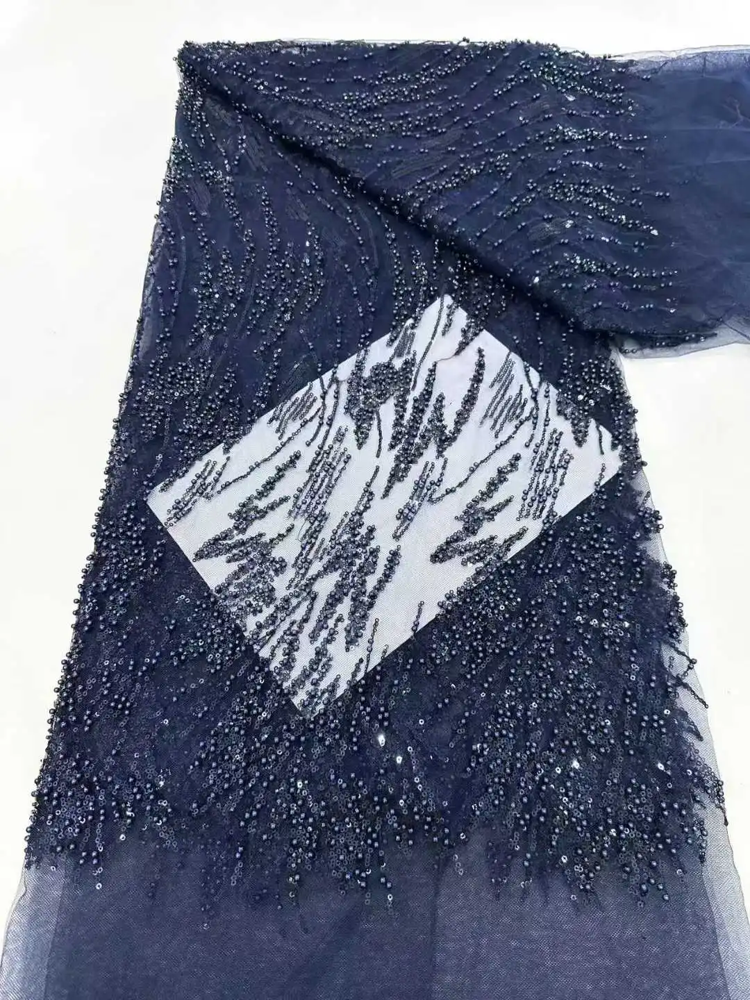 Navy blue High Quality African Sequins Lace Fabric Nigerian French Tulle Beaded Embroidery Lace For Party Luxury Dress 5 Yards
Navy blue High Quality African Sequins Lace Fabric Nigerian French Tulle Beaded Embroidery Lace For Party Luxury Dress 5 Yards