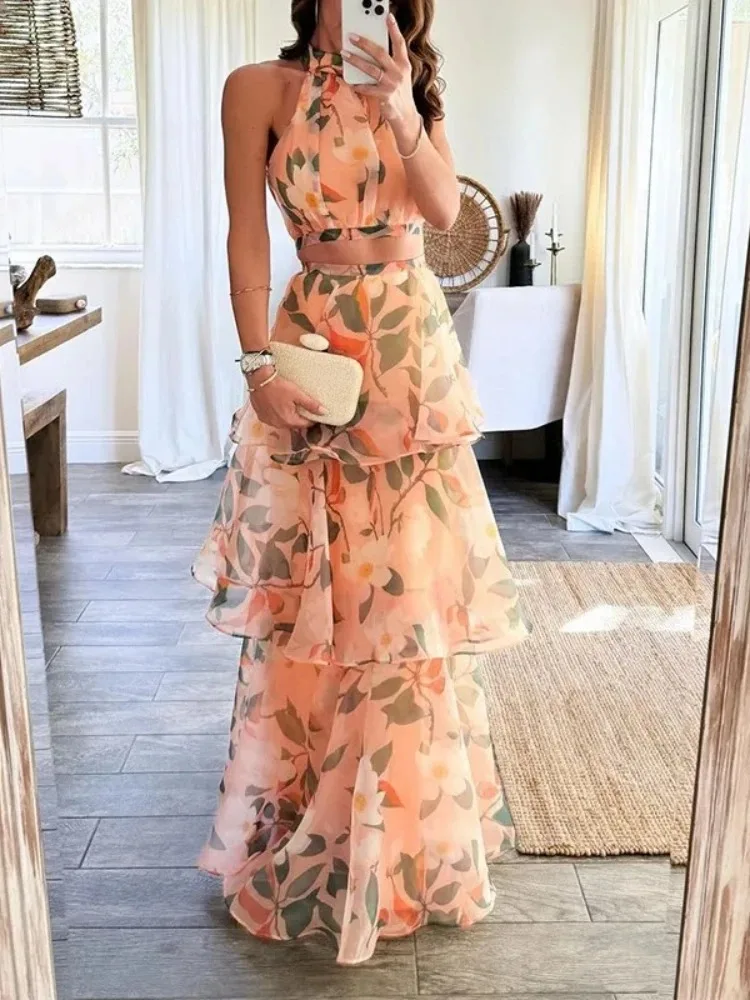 Women Dress Sleeveless Printed Vest Long Ruffles 2025 Summer Beach Sexy Night Party Dresses Outfits
Women Dress Sleeveless Printed Vest Long Ruffles 2025 Summer Beach Sexy Night Party Dresses Outfits