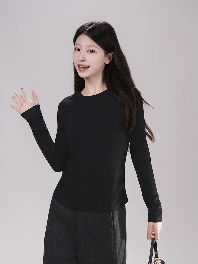 Artisanal Series Women's Slim Fit Long Sve Base irt Inner Wear Wool Blend Waist Cinching Pleated Slimming Bla
Artisanal Series Women's Slim Fit Long Sve Base irt Inner Wear Wool Blend Waist Cinching Pleated Slimming Bla