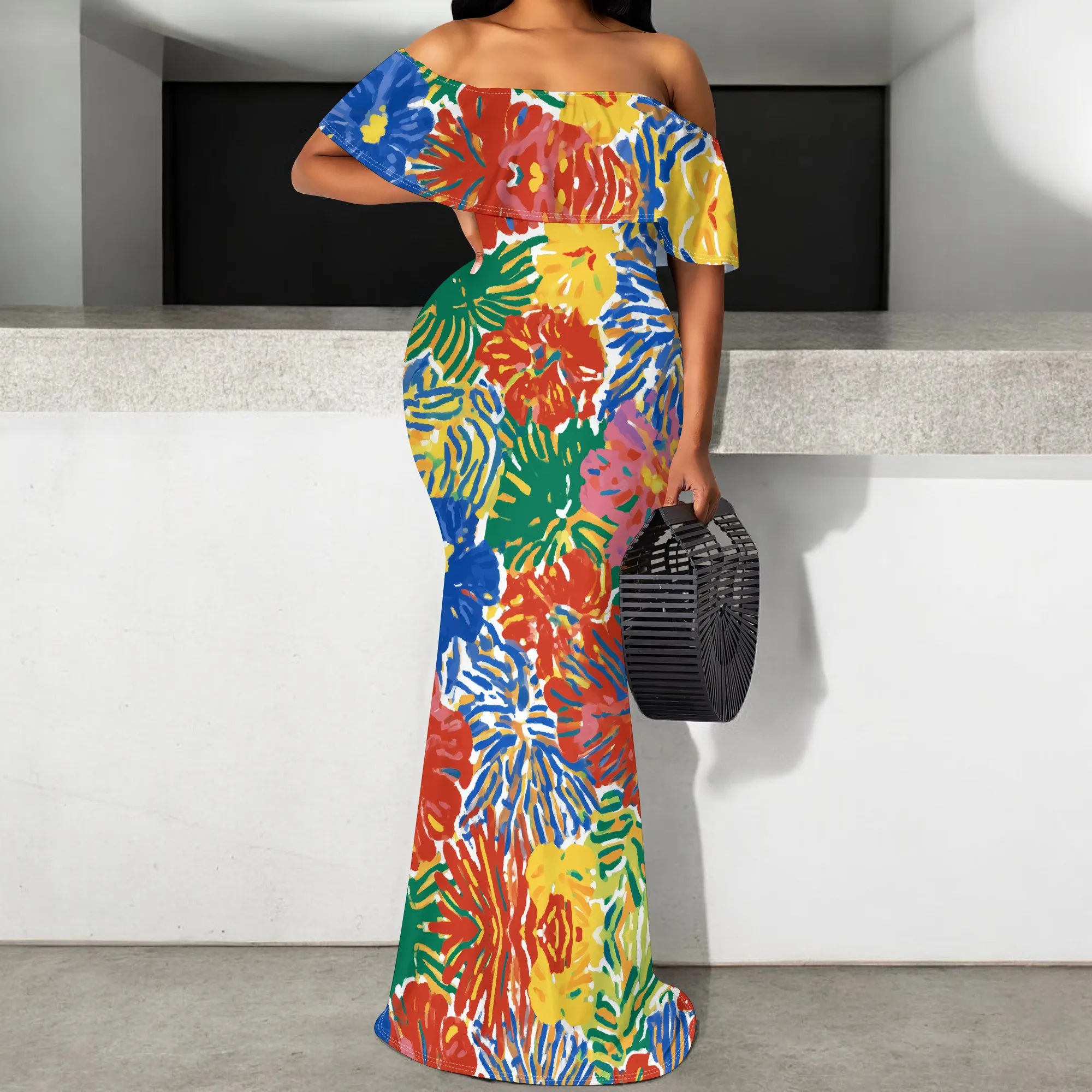 Women's Off Shoulder Maxi Dress S-3XL Vibrant Floral Print Summer Beach Party Tropical Vacation Bodycon Gown
Women's Off Shoulder Maxi Dress S-3XL Vibrant Floral Print Summer Beach Party Tropical Vacation Bodycon Gown