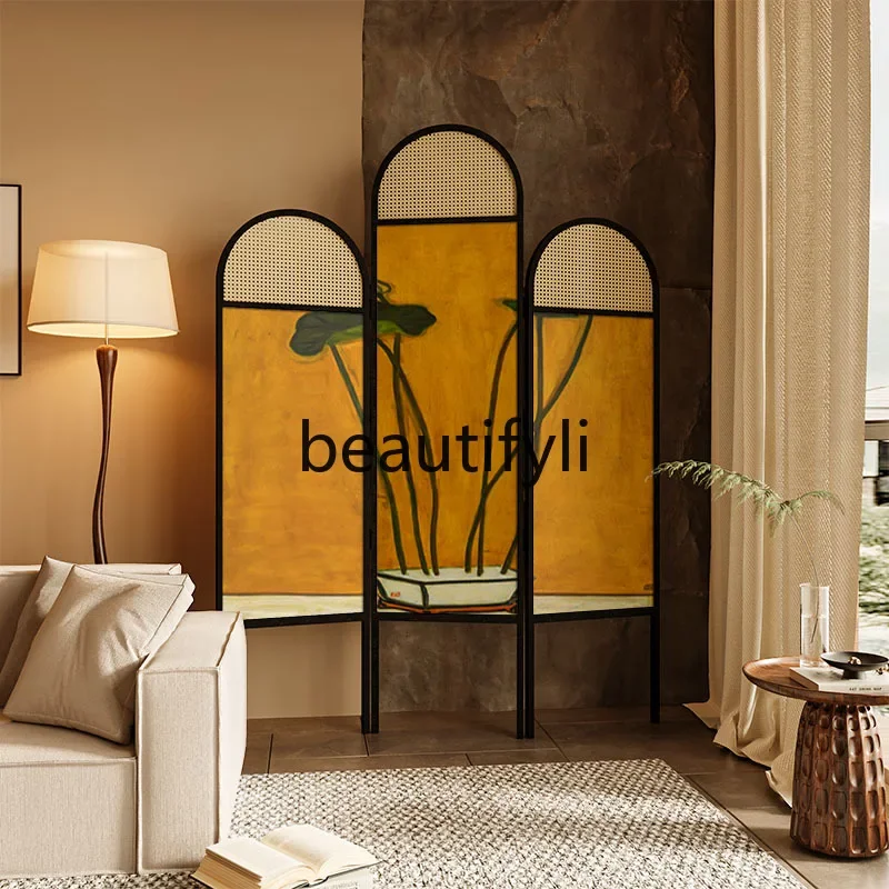 Asmt09French oil painting lotus screen partition entry living room entrance cover dining room household solid wood folding scree
Asmt09French oil painting lotus screen partition entry living room entrance cover dining room household solid wood folding scree