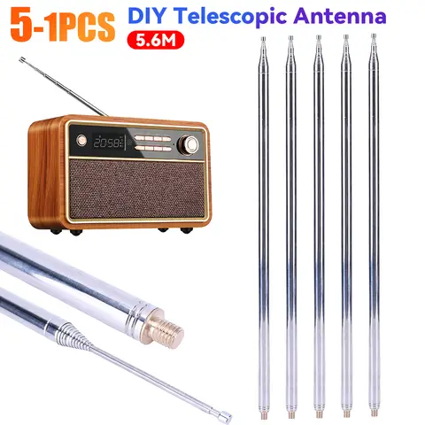 Antenne fouet en acier inoxydable de 5.6M, tige de traction, fouets télescopiques à ondes courtes pour Radio HF V, antenne GP, antenne Yagi