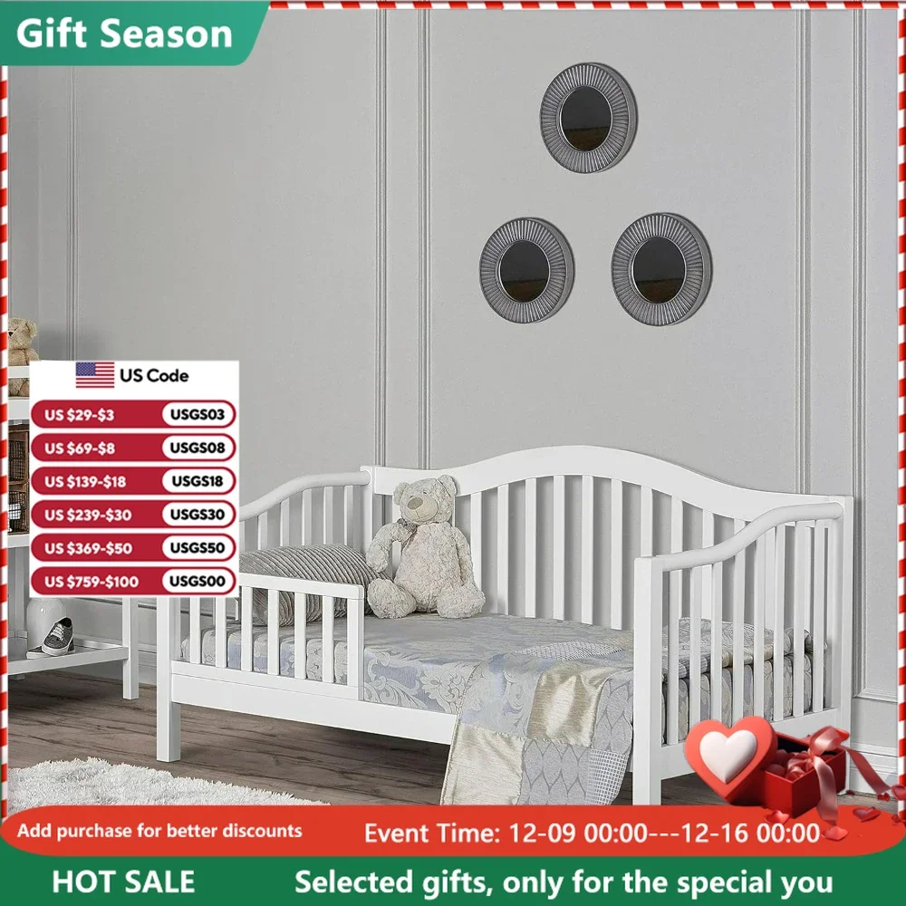 Toddler Day Bed in White, Child Safe Water Based Paints Used, Low To Floor Design 54x30x29 Inch (Pack of 1) Bed
Toddler Day Bed in White, Child Safe Water Based Paints Used, Low To Floor Design 54x30x29 Inch (Pack of 1) Bed