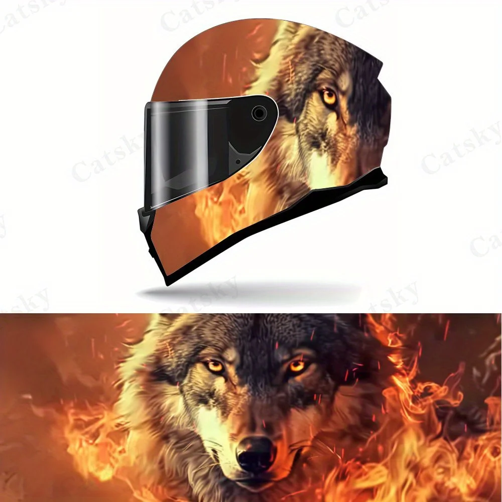 Fire Wolf Knight Helmet Sticker - High Quality PVC, Blazing Flame Wolf Pattern, Motorcycle Racing Helmet Personalized Modificati
Fire Wolf Knight Helmet Sticker - High Quality PVC, Blazing Flame Wolf Pattern, Motorcycle Racing Helmet Personalized Modificati