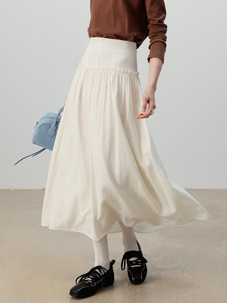 Элегантная белая юбка А-силуэта с высокой талией в корейском стиле, драпированная, длиной миди, женская, премиум-класса, осенняя, из полиэфирного волокна
Элегантная белая юбка А-силуэта с высокой талией в корейском стиле, драпированная, длиной миди, женская, премиум-класса, осенняя, из полиэфирного волокна