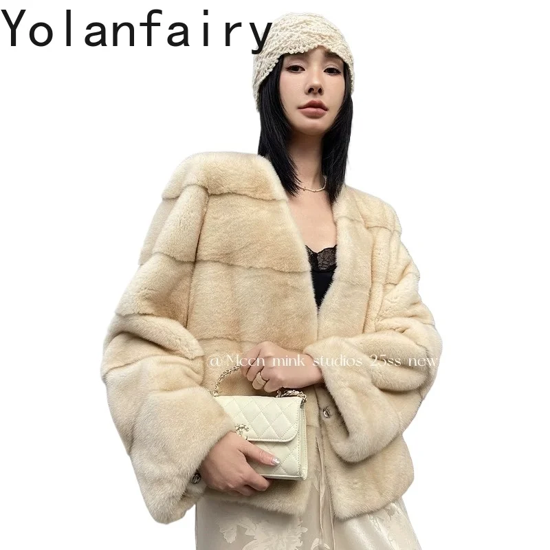 YOLANFAIRY Winter Velvet Mink Fur Coat Women Whole Mink Real Fur Jacket Woman Clothing Furry Tops Slim-fit Overcoat V-neck Шуба
YOLANFAIRY Winter Velvet Mink Fur Coat Women Whole Mink Real Fur Jacket Woman Clothing Furry Tops Slim-fit Overcoat V-neck Шуба