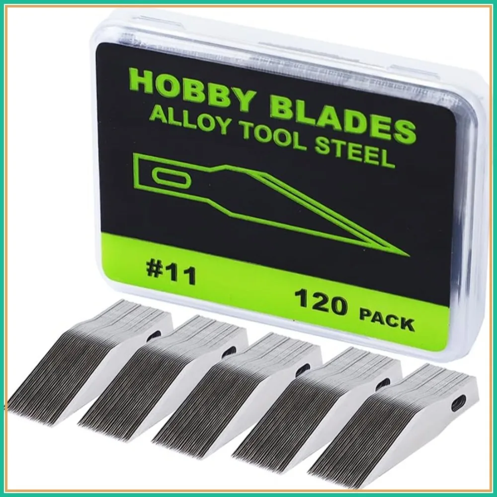 120 Pcs #11 Hobby Knife Blades with Storage Case for Craft, Hobby, Scrapbooking
120 Pcs #11 Hobby Knife Blades with Storage Case for Craft, Hobby, Scrapbooking