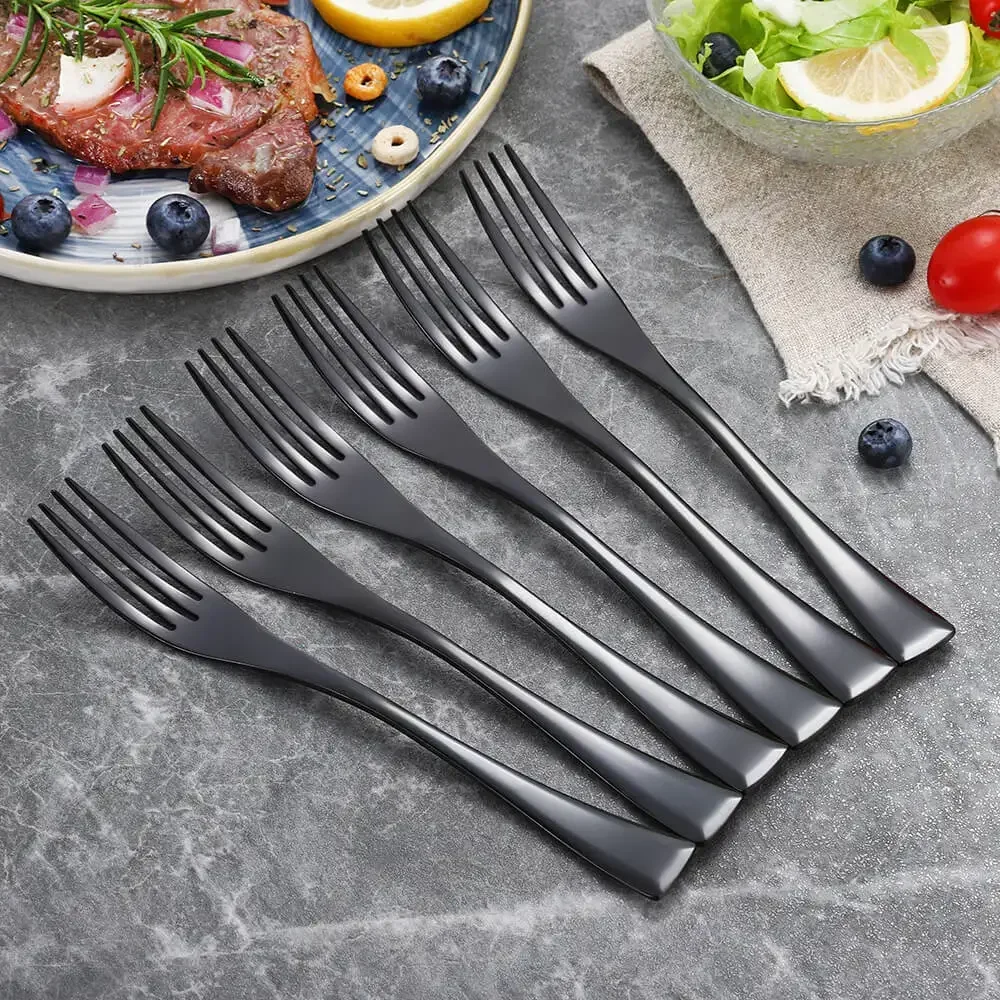 6Pcs Stainless Steel Dinner Fork Set 4 Colors Black Rose Gold Dessert Fork Tableware Dinnerware Mirror Polished Dishwasher safe
6Pcs Stainless Steel Dinner Fork Set 4 Colors Black Rose Gold Dessert Fork Tableware Dinnerware Mirror Polished Dishwasher safe