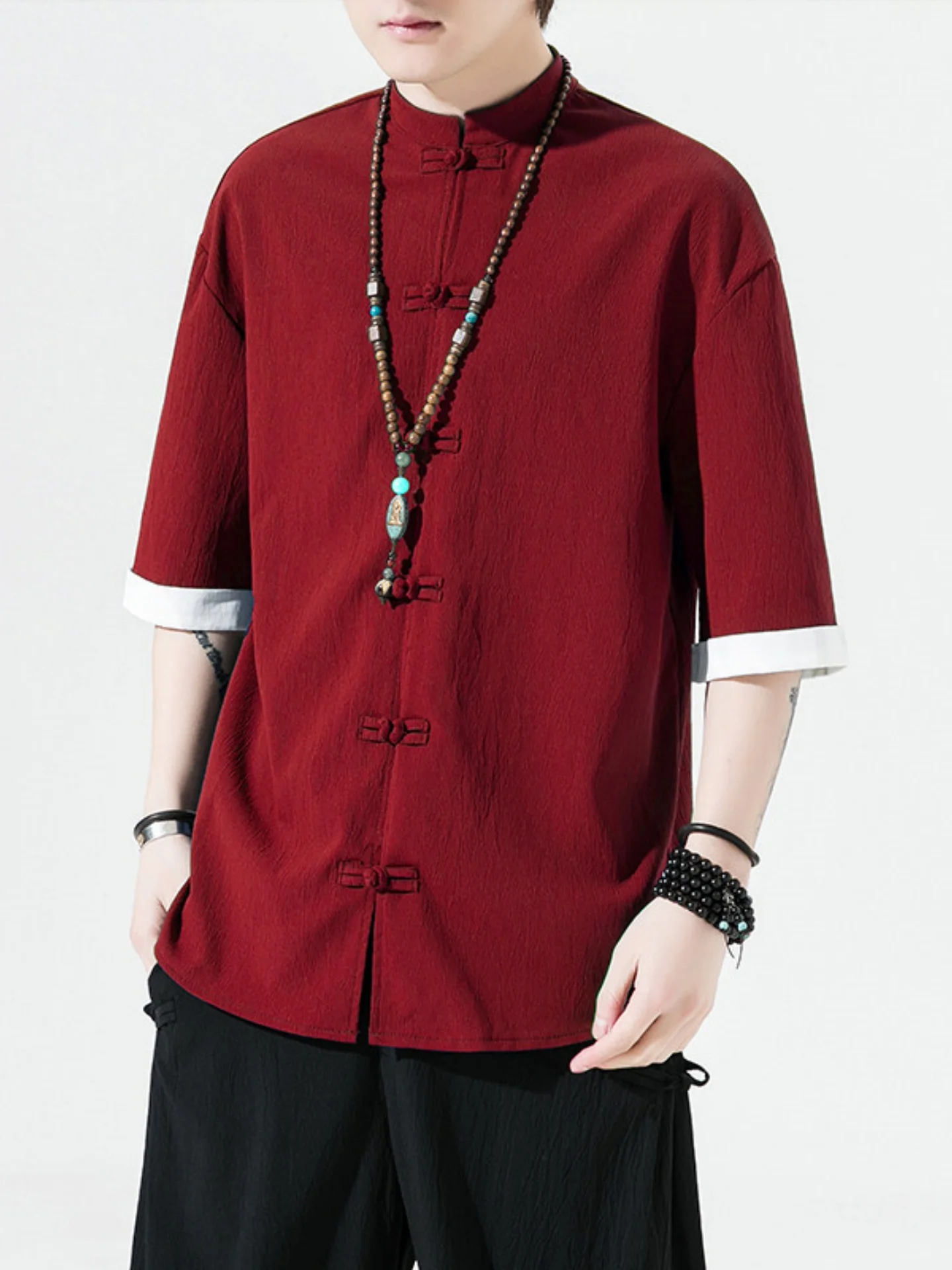 Ice Silk Short Sleeve Shirt Men's Summer Thin Style Chinese Collar Tang Costume Hanfu Five-Quarter Sleeve Shirt Fashion Urban...
Ice Silk Short Sleeve Shirt Men's Summer Thin Style Chinese Collar Tang Costume Hanfu Five-Quarter Sleeve Shirt Fashion Urban...