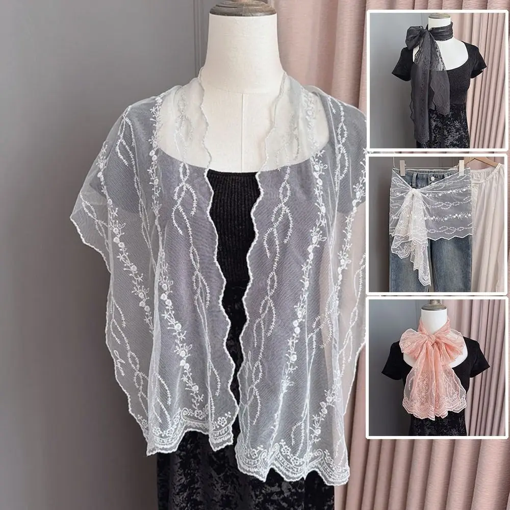 Literary Long Women's Lace Scarf Solid Color Embroidered Flower Neck Protection Scarf Sunscreen Shawl Women's Accessory
Literary Long Women's Lace Scarf Solid Color Embroidered Flower Neck Protection Scarf Sunscreen Shawl Women's Accessory