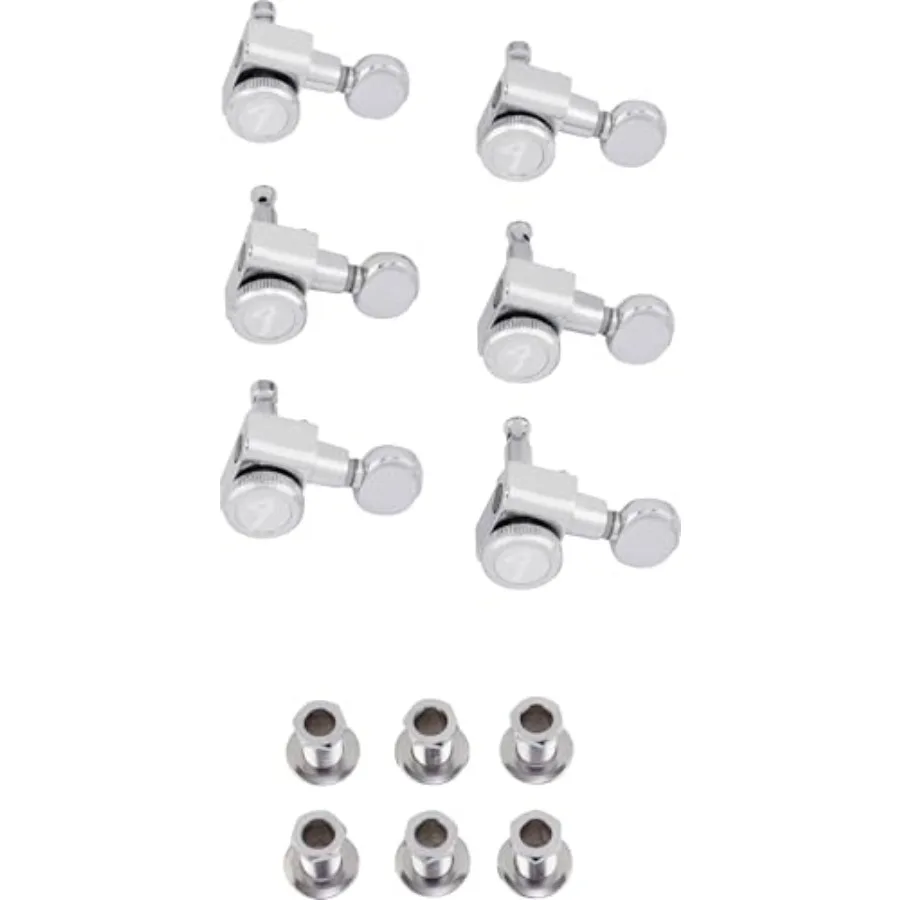 Deluxe Locking Staggered Guitar Tuners for electric guitars, chrome-plated metal, chrome, smooth tuning stability and vintage a
Deluxe Locking Staggered Guitar Tuners for electric guitars, chrome-plated metal, chrome, smooth tuning stability and vintage a