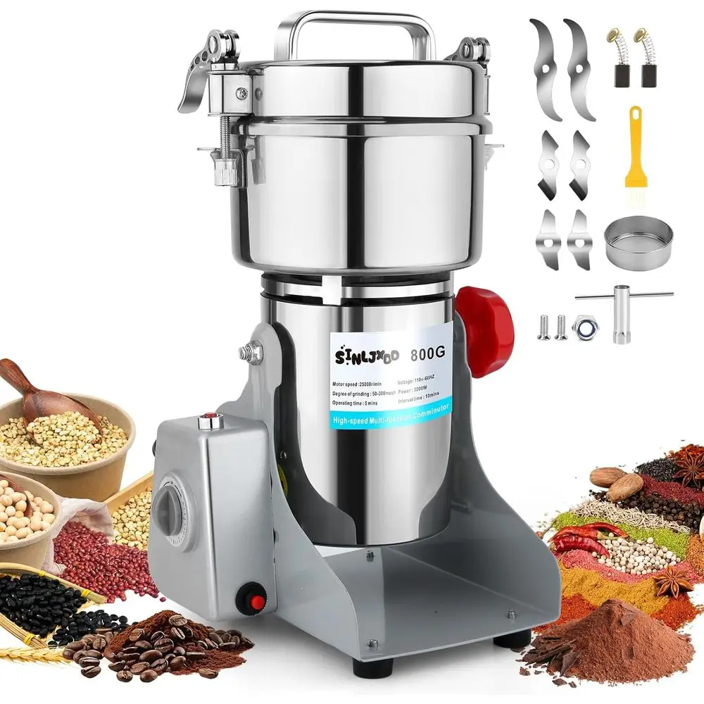 Electric Grain Mill Grinder - Swing Type 3500W 110V 2500g Commercial Spice Grinder,Suitable or lour,Corn,and Coee,Indian Spices,
Electric Grain Mill Grinder - Swing Type 3500W 110V 2500g Commercial Spice Grinder,Suitable or lour,Corn,and Coee,Indian Spices,