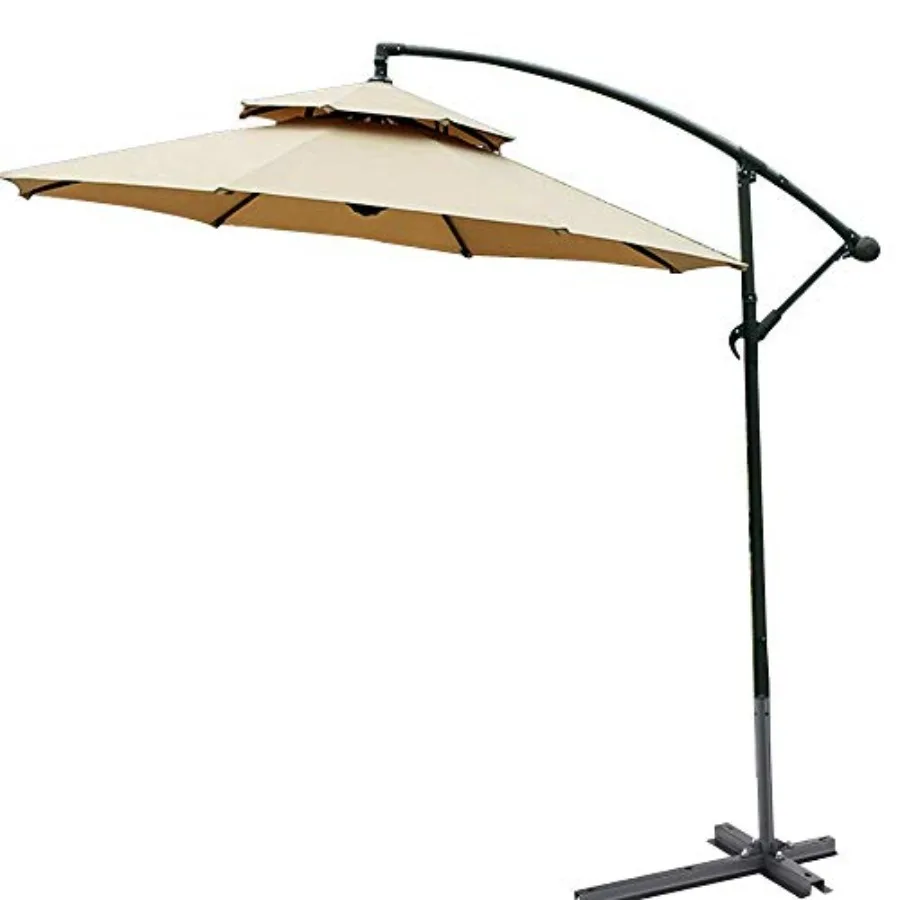 270cm Cantilever Patio Umbrella - Double Top 8 Ribs Cross Base 5 Colors Perfect for Camping Beach Poolside Outdoor Shade Soluti
270cm Cantilever Patio Umbrella - Double Top 8 Ribs Cross Base 5 Colors Perfect for Camping Beach Poolside Outdoor Shade Soluti