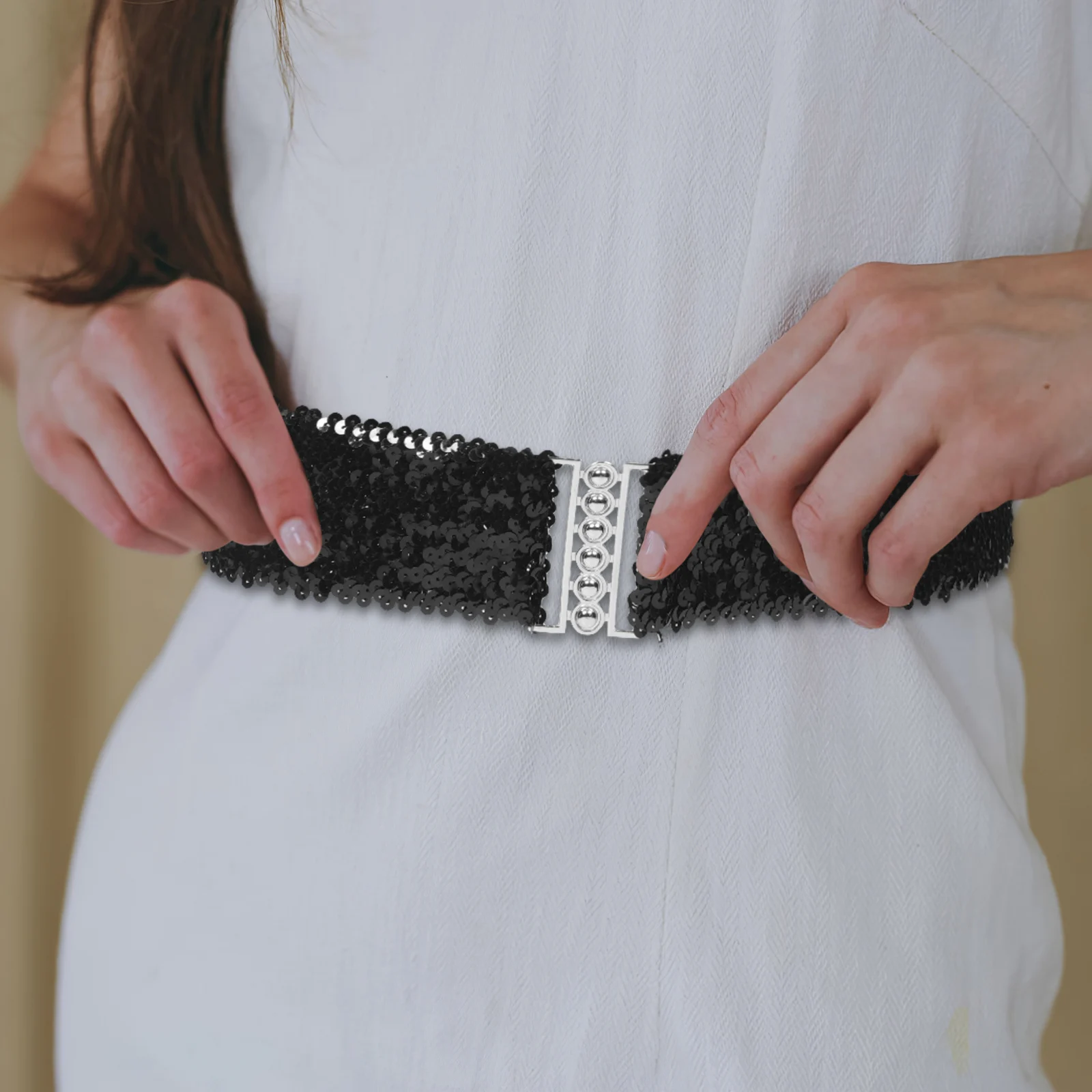 Sequin Belt Women Wide Elastic Stretchy Dance Waist Decorative Female Accessory Elastic Belt for Dress Jean
Sequin Belt Women Wide Elastic Stretchy Dance Waist Decorative Female Accessory Elastic Belt for Dress Jean
