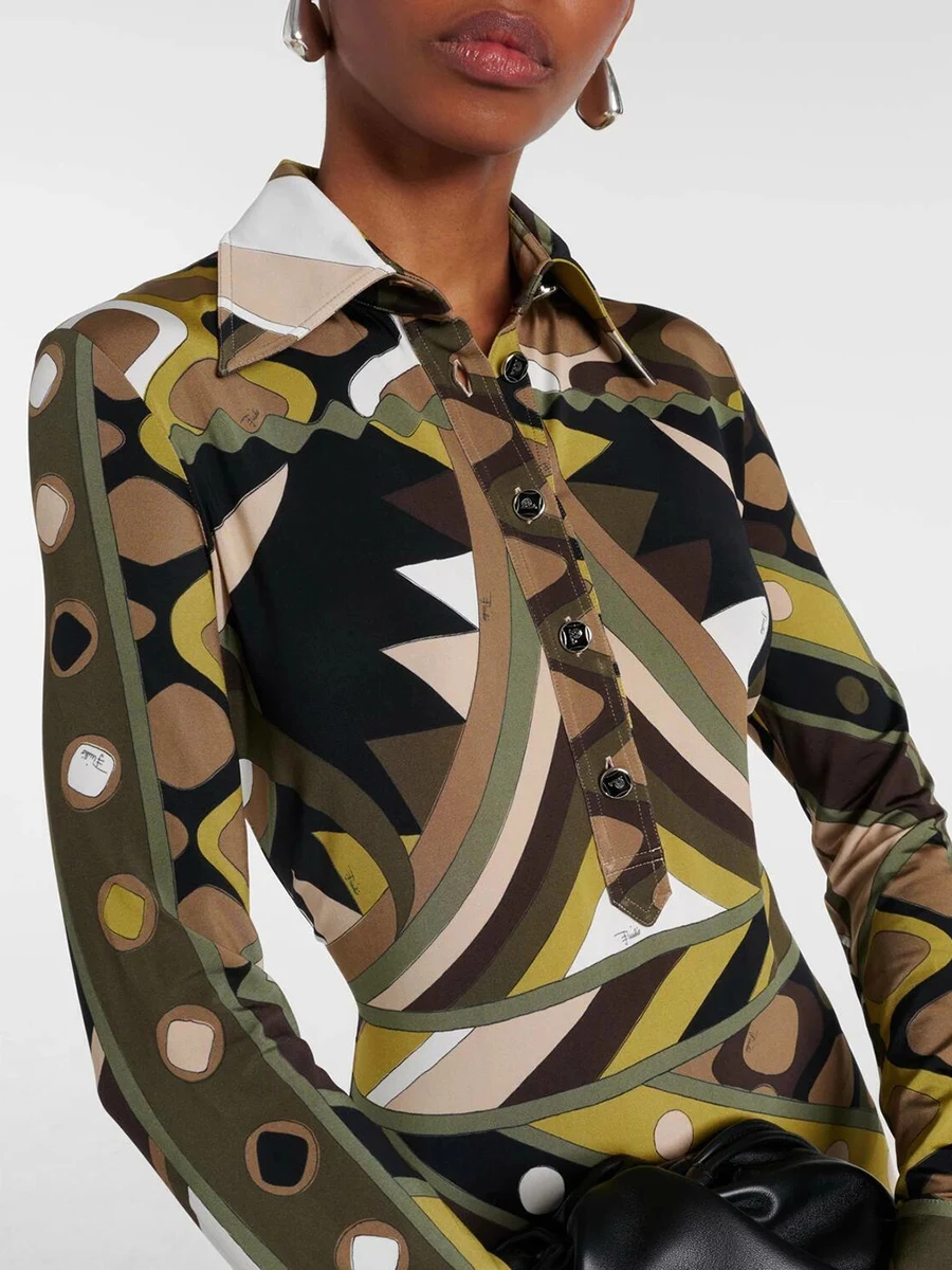 Women's clothing new two popular color printed patchwork button casual dress with lapel and long sleeved fashionable dress
Women's clothing new two popular color printed patchwork button casual dress with lapel and long sleeved fashionable dress