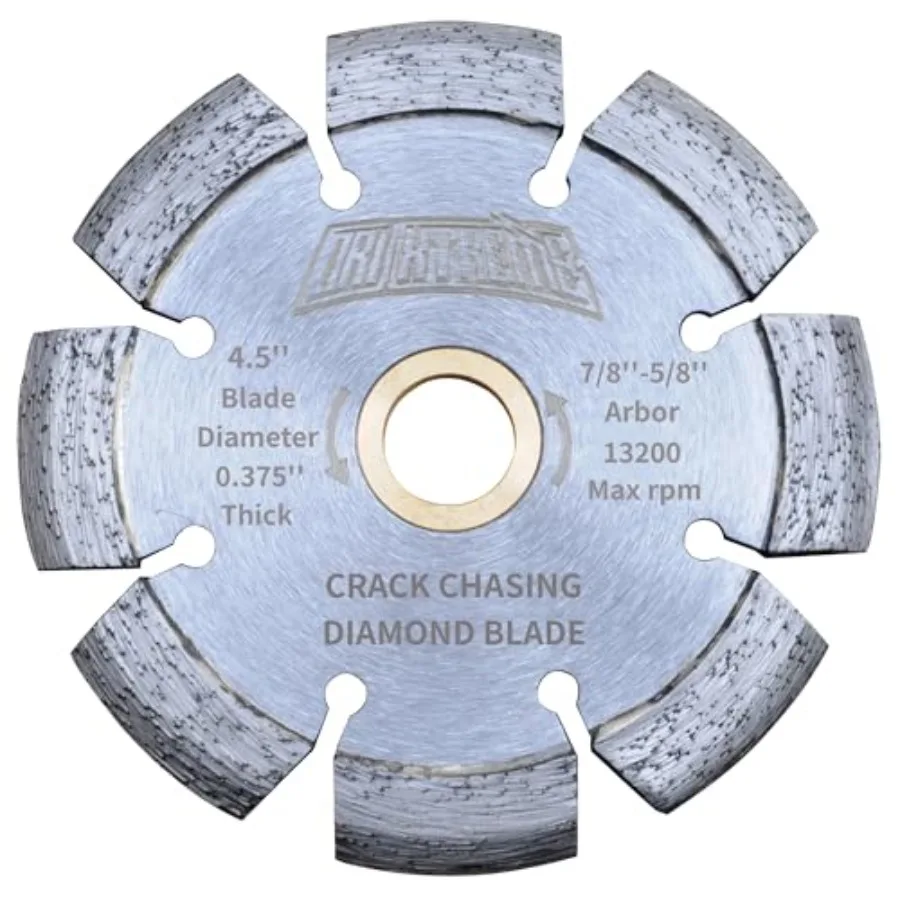 4.5" Diamond Crack Chaser Blades for Routing and Repairing Cracks in Concrete and Asphalt - 3/8" Width with 7/8"-5/8" Arbor
4.5" Diamond Crack Chaser Blades for Routing and Repairing Cracks in Concrete and Asphalt - 3/8" Width with 7/8"-5/8" Arbor