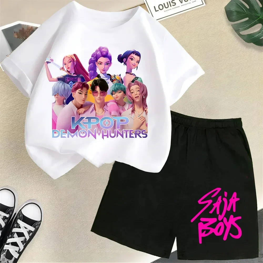 2025 New Children's Cotton Korean Wave Demon Hunter Print Fashion Casual Movie Cartoon Boys and Girls Short-sleeved Set
2025 New Children's Cotton Korean Wave Demon Hunter Print Fashion Casual Movie Cartoon Boys and Girls Short-sleeved Set