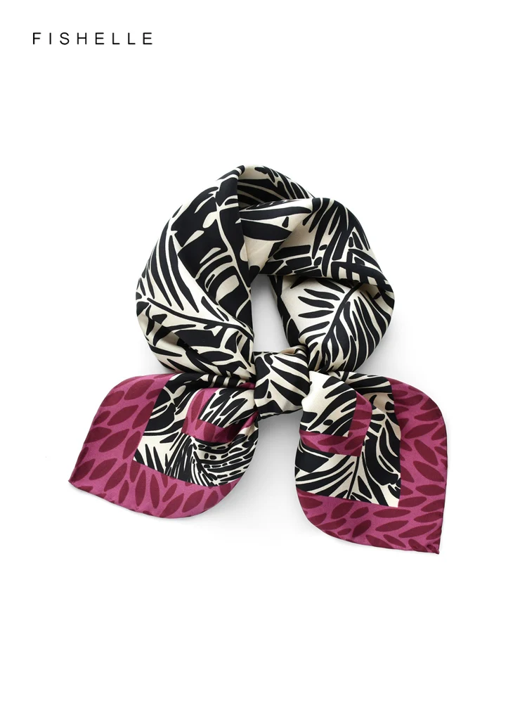 Purple red edge black white leaves printed real silk twill silk scarf spring autumn women natural silk scarves female hair bands
Purple red edge black white leaves printed real silk twill silk scarf spring autumn women natural silk scarves female hair bands
