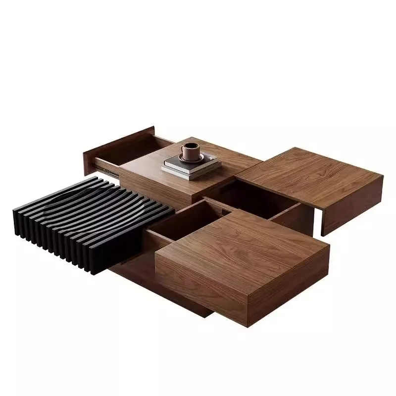 Retro style solid wood coffee table, small apartment in the living room can store black walnut edge table
Retro style solid wood coffee table, small apartment in the living room can store black walnut edge table