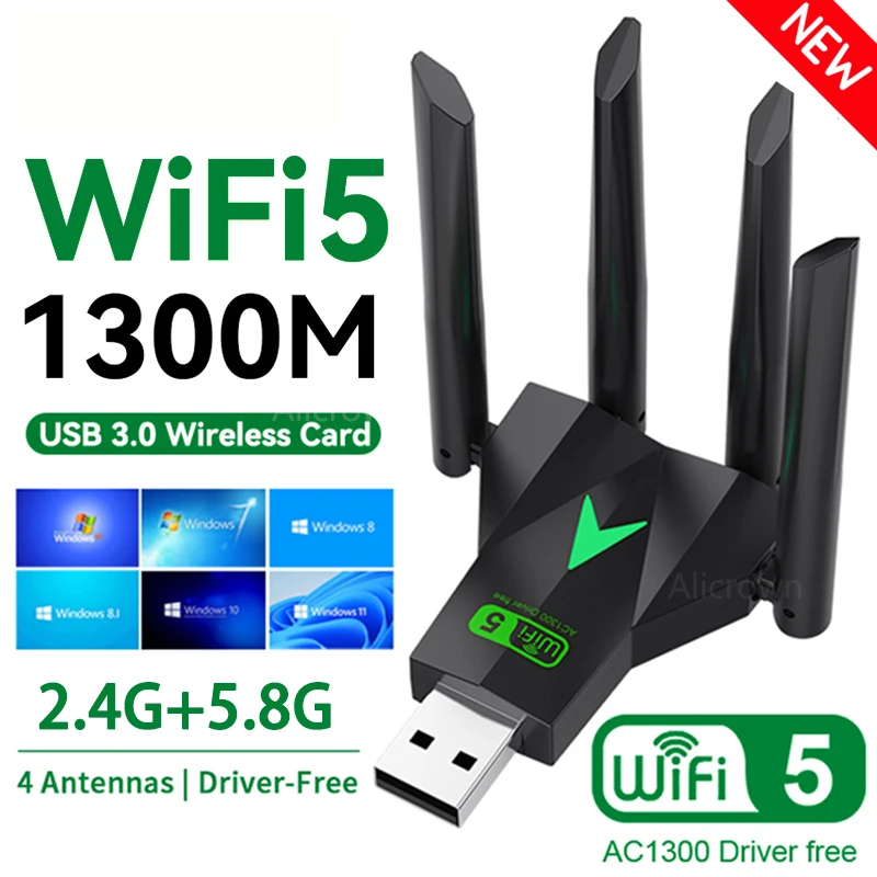 Двухдиапазонный 1300 Мбит/с Wi-Fi USB-адаптер 2,4G/5Ghz Wi-Fi Dongle USB3.0 802.11AC 4-антенный беспроводной приемник для ПК/ноутбука, драйвер бесплатно
Двухдиапазонный 1300 Мбит/с Wi-Fi USB-адаптер 2,4G/5Ghz Wi-Fi Dongle USB3.0 802.11AC 4-антенный беспроводной приемник для ПК/ноутбука, драйвер бесплатно