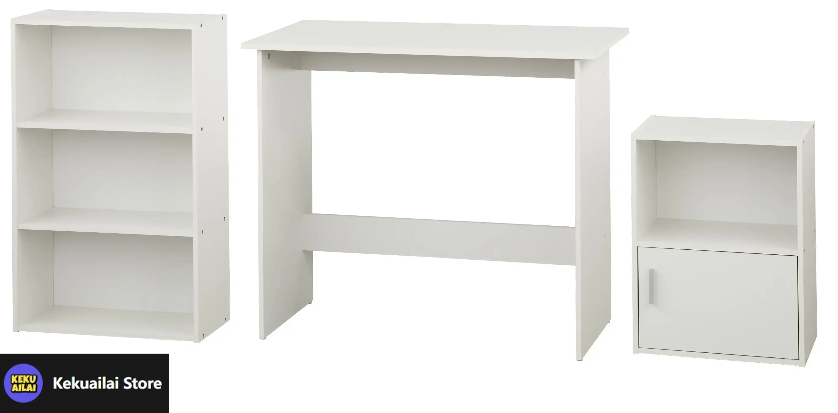 Soho 3 Piece Office Collection with Desk, Bookcase and Storage Cube, White Finish
Soho 3 Piece Office Collection with Desk, Bookcase and Storage Cube, White Finish