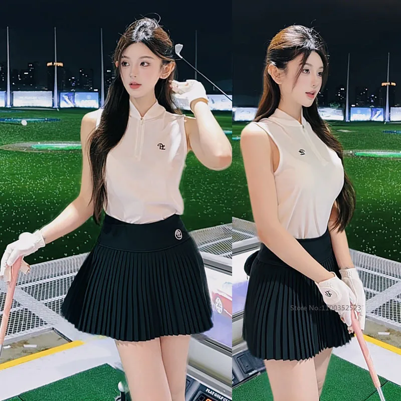 Женская рубашка-поло PL Golf с воротником на молнии, без рукавов, быстросохнущая, спортивная, с плиссированной короткой юбкой и шортами, повседневная юбка-шорты для гольфа и тенниса
Женская рубашка-поло PL Golf с воротником на молнии, без рукавов, быстросохнущая, спортивная, с плиссированной короткой юбкой и шортами, повседневная юбка-шорты для гольфа и тенниса