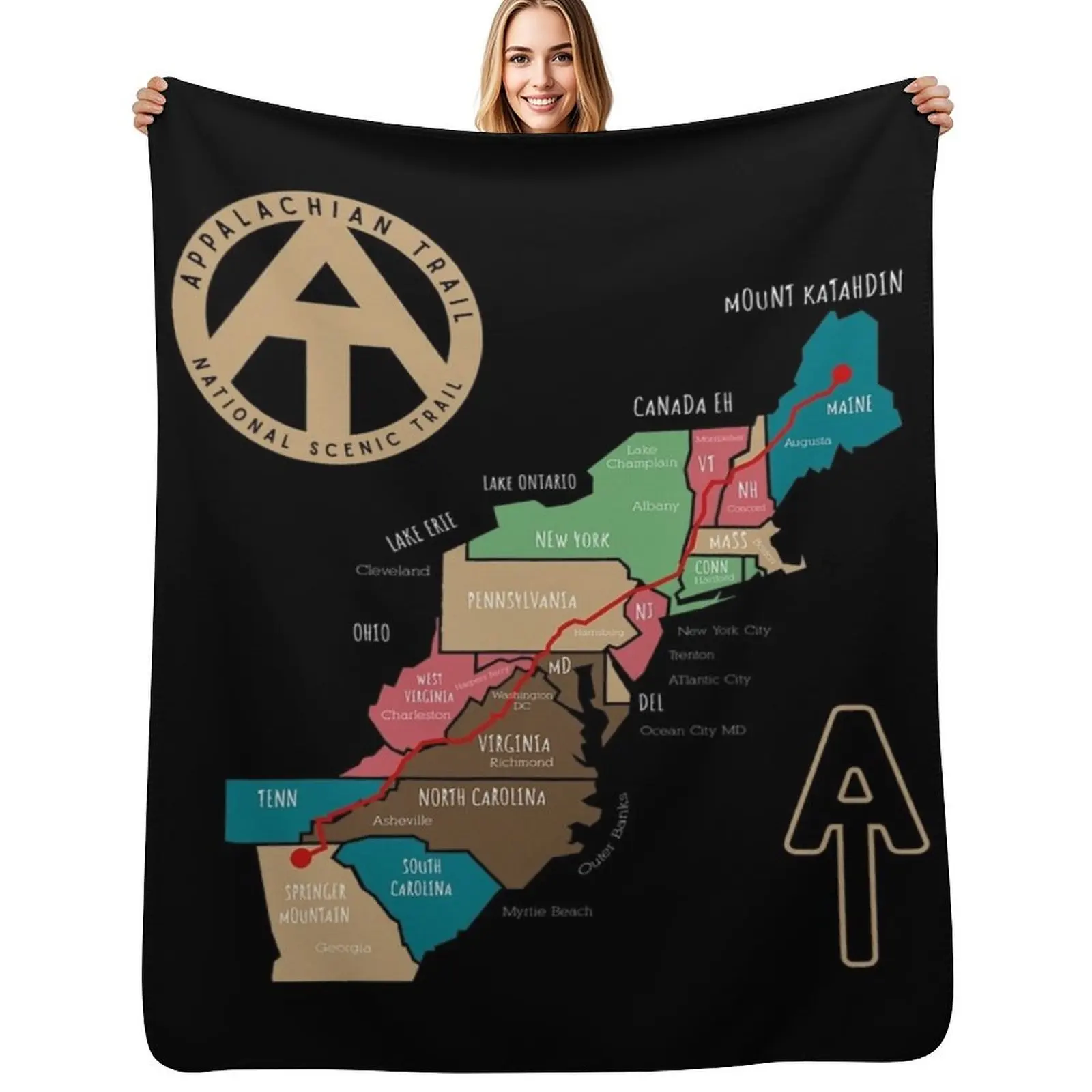 Appalachian Trail Hiking Map Throw Blanket Cozy Throw Blanket for Bed Sofa Chair
Appalachian Trail Hiking Map Throw Blanket Cozy Throw Blanket for Bed Sofa Chair