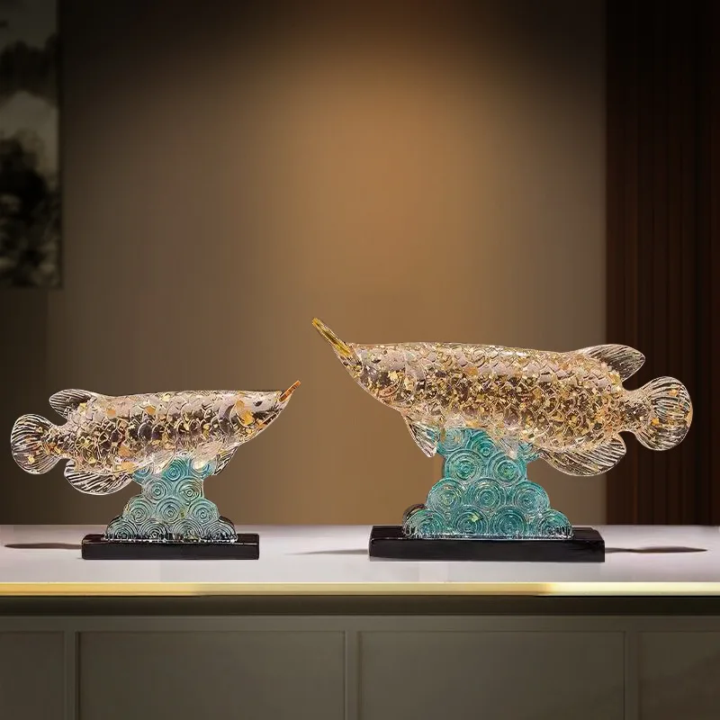 Hxl gold foil crystal dragon fish ornament - living room decor
Hxl gold foil crystal dragon fish ornament - living room decor