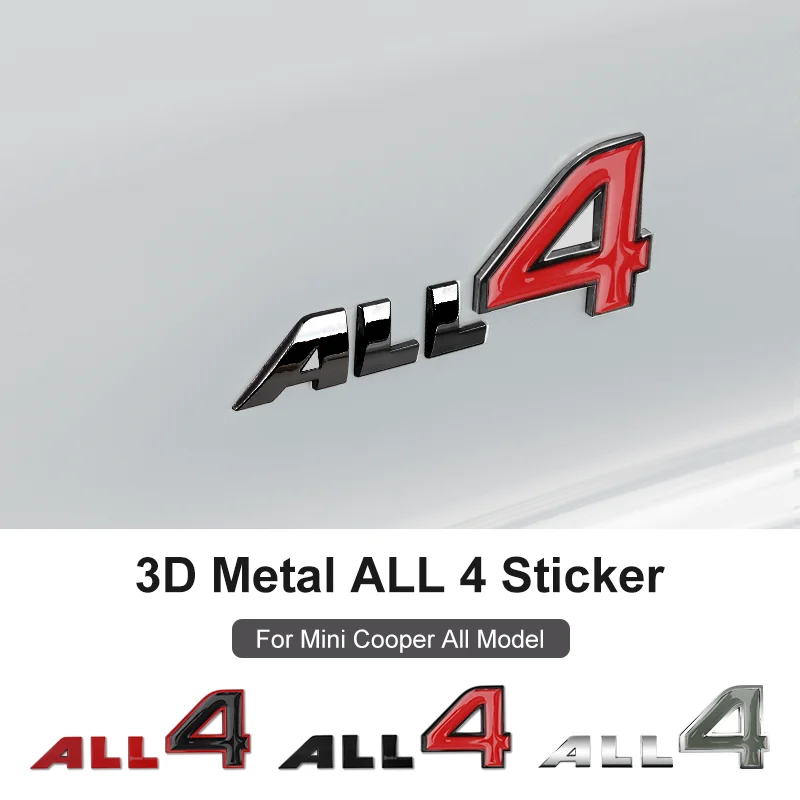 3D Metal ALL4 Letters Door Fender Emblem Rear Badge Sticker For Mini Cooper F56 F60 R56 R60 J01 J05 U25 F66 Car Accessories
3D Metal ALL4 Letters Door Fender Emblem Rear Badge Sticker For Mini Cooper F56 F60 R56 R60 J01 J05 U25 F66 Car Accessories