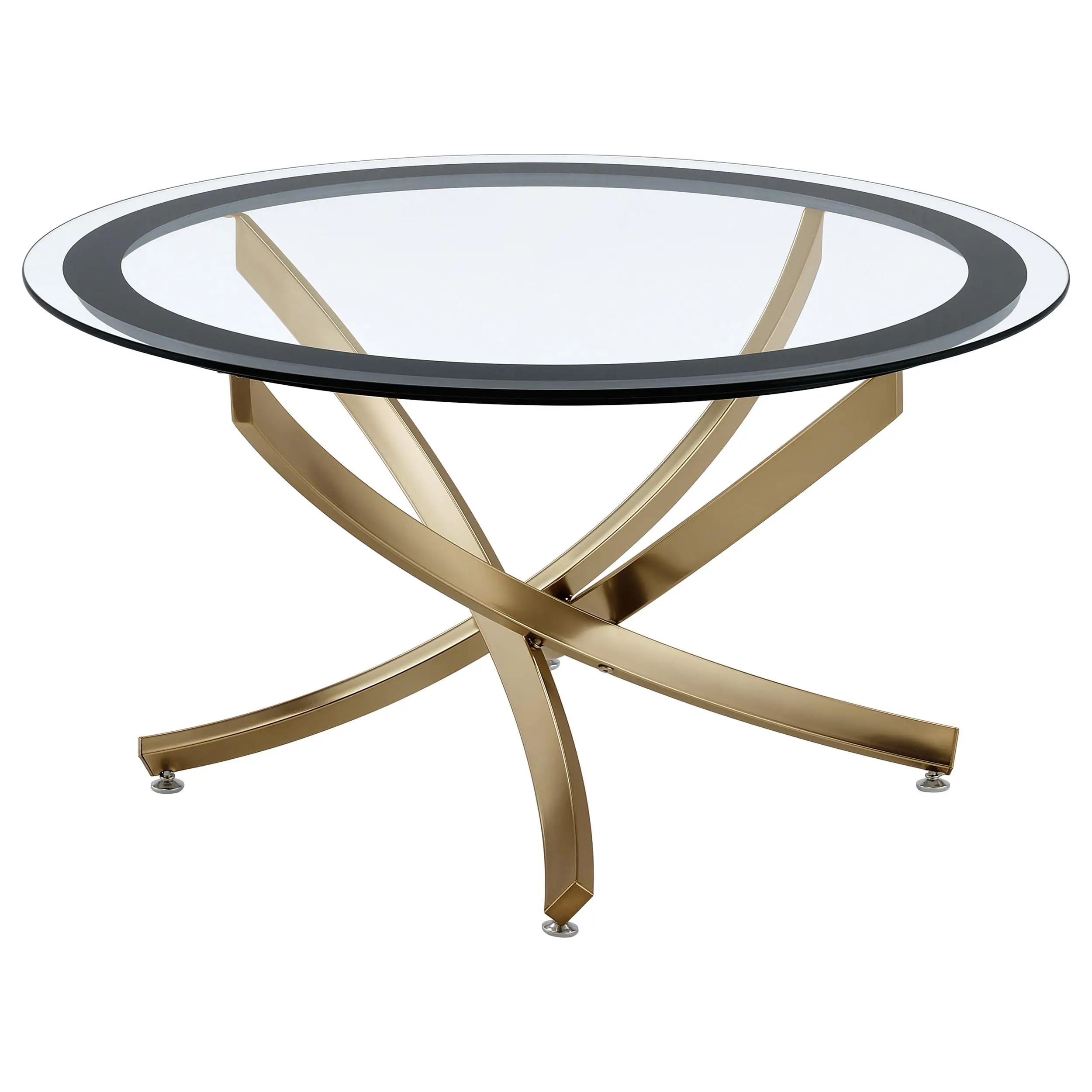 Round Coffee Table With Clear Glass Top And Crisscross Metal Legs Black Trim 35.5 Inch
Round Coffee Table With Clear Glass Top And Crisscross Metal Legs Black Trim 35.5 Inch