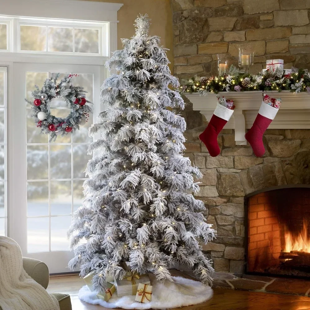 7.5 Foot Christmas Tree,Flocked Realistic Artificial Snowy Spruce with600 Warm White LED Lights, Hinged Branches Christmas Trees
7.5 Foot Christmas Tree,Flocked Realistic Artificial Snowy Spruce with600 Warm White LED Lights, Hinged Branches Christmas Trees