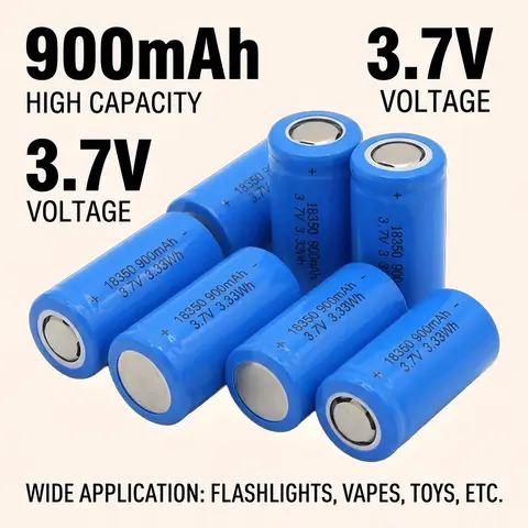 18350 Şarj Edilebilir Pil 3.7V 900mAh Düz Üst Lityum Pil LED El Feneri Torch Mini Fanlar Dış Mekan Küçük Ev Aletleri için