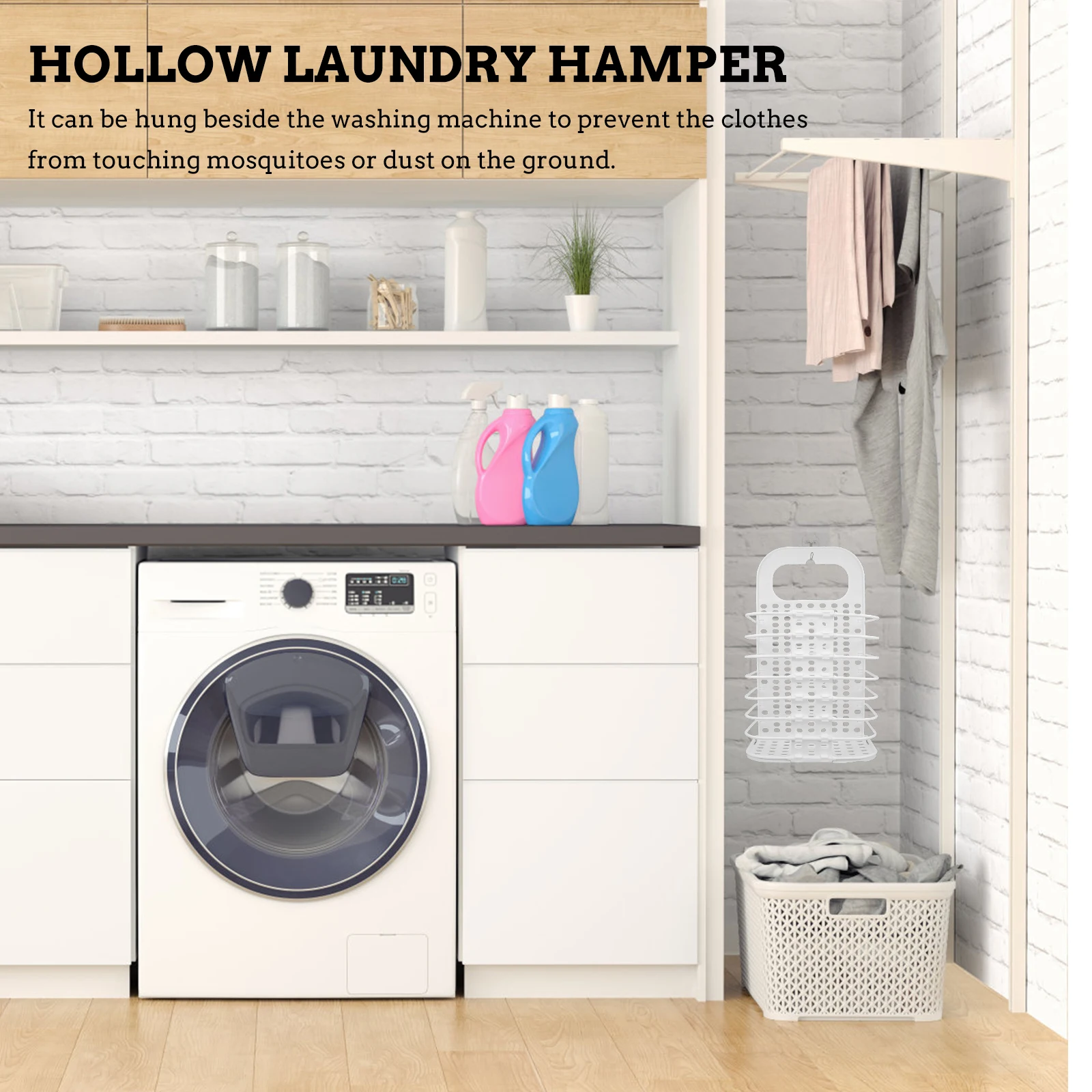 Foldable Wall Laundry Basket Dirt Clothes Hamper Household Storage Organizer Hanging Basket Hollow Design Space Saving Clothes 
Foldable Wall Laundry Basket Dirt Clothes Hamper Household Storage Organizer Hanging Basket Hollow Design Space Saving Clothes