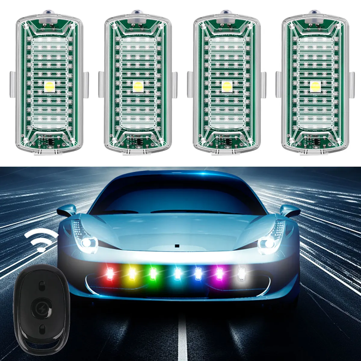 4in1 Wireless Led Aircraft Strobe Decorative lights Anti-collision Warning Signal Indicator With Remote Control For Car Motorcyc
4in1 Wireless Led Aircraft Strobe Decorative lights Anti-collision Warning Signal Indicator With Remote Control For Car Motorcyc