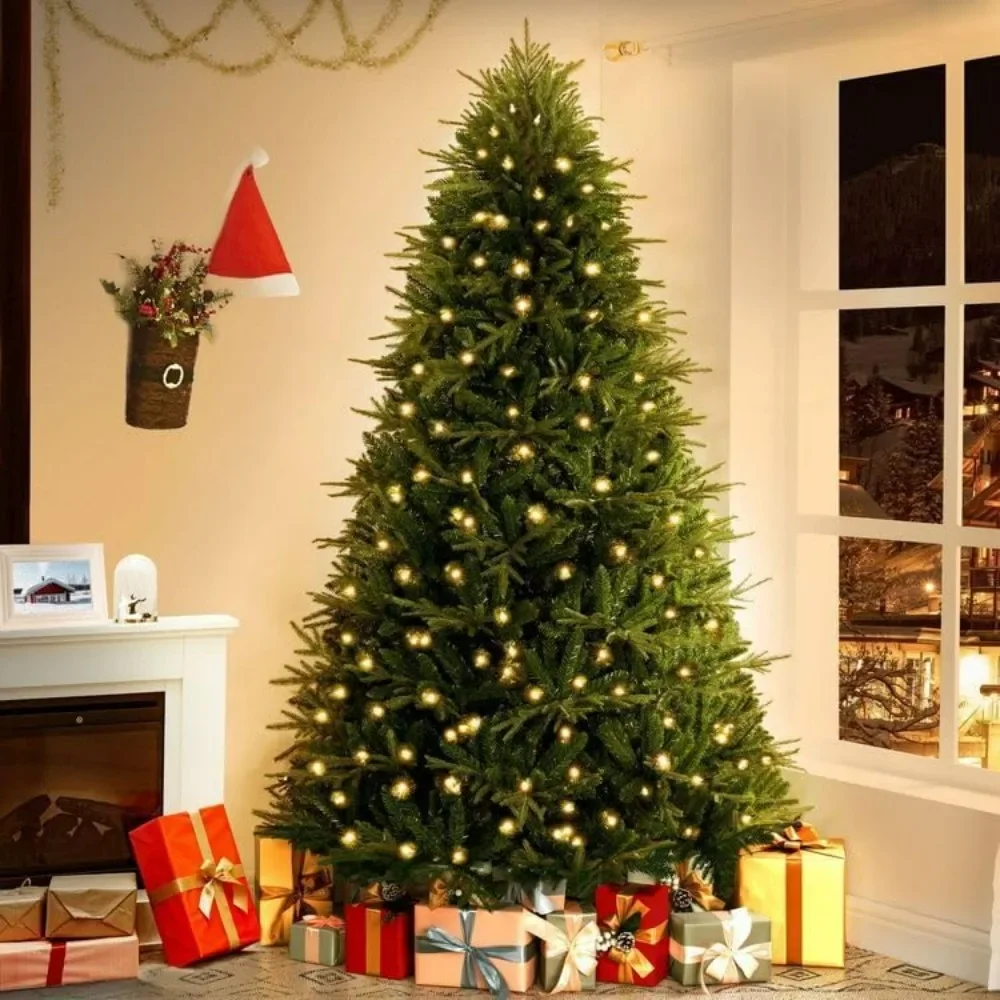 7.5ft Christmas Tree with Lights, Realistic Christmas Tree with Hinged Design with Foot Pedal, 600 Warm Lights and Metal Stand
7.5ft Christmas Tree with Lights, Realistic Christmas Tree with Hinged Design with Foot Pedal, 600 Warm Lights and Metal Stand