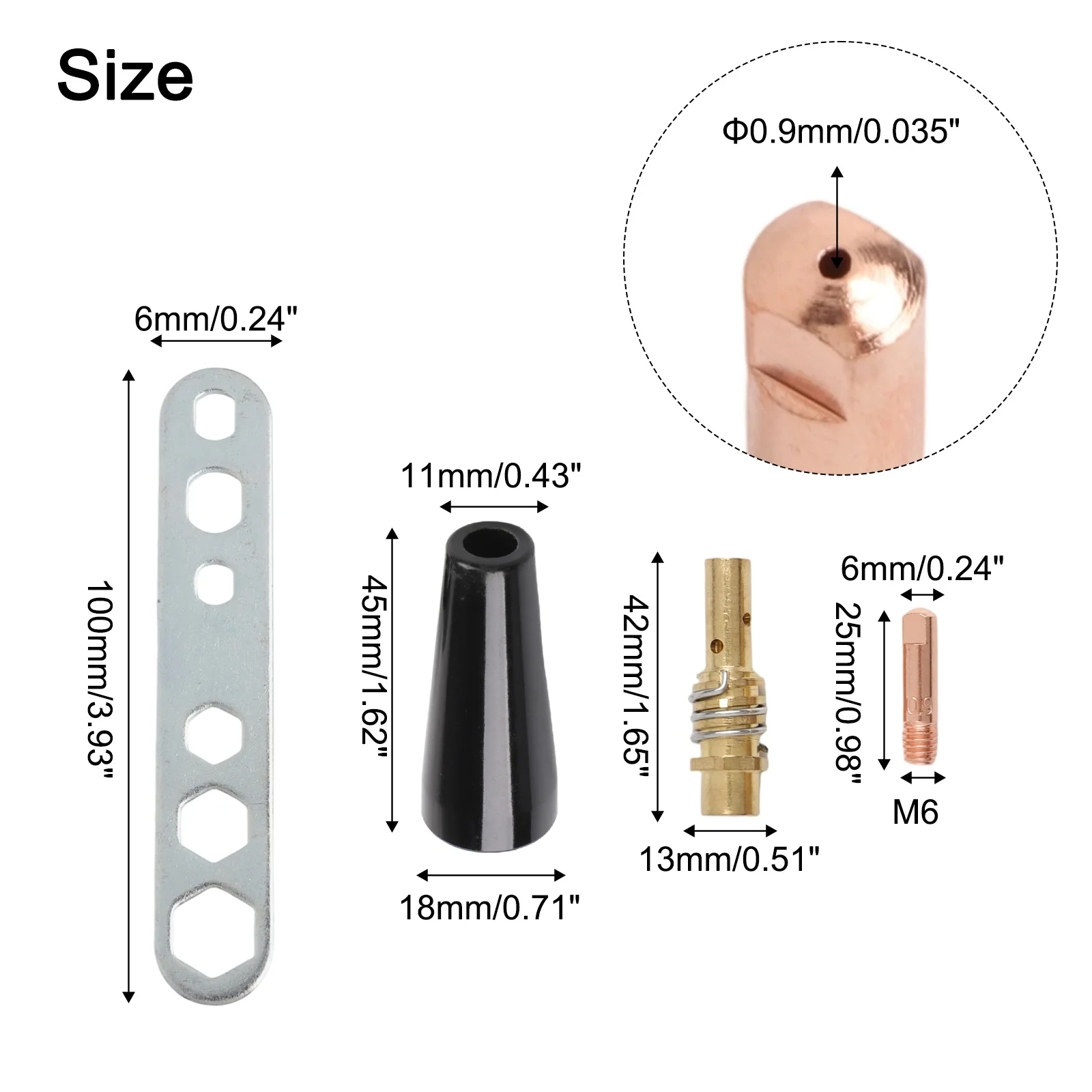 AK15 MB15 Torch Compatible For MIG Consumables Including 10 x 0.9mm Tips 2 Nozzles 2 Diffusers and Wrench for Routine Use
AK15 MB15 Torch Compatible For MIG Consumables Including 10 x 0.9mm Tips 2 Nozzles 2 Diffusers and Wrench for Routine Use