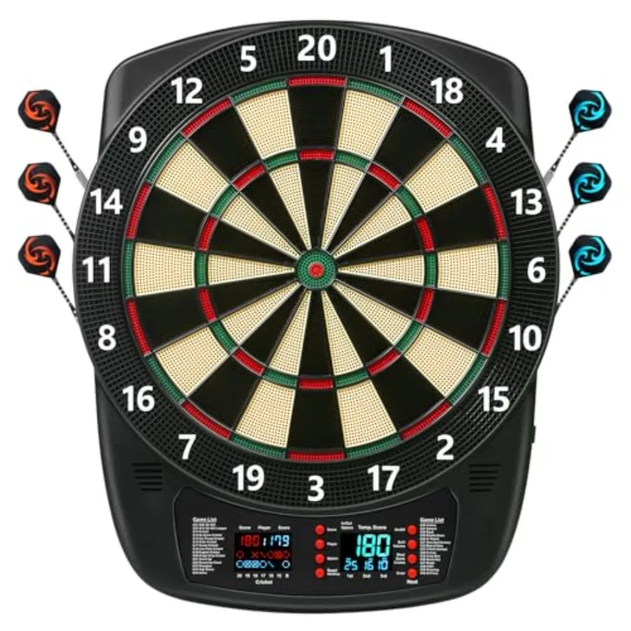 Electronic Dart Board, Soft Tip Dartboard Set 40 Games, 427 Variants Digital Electric Dart Boards with Colorful LED, 6 Darts, 1
Electronic Dart Board, Soft Tip Dartboard Set 40 Games, 427 Variants Digital Electric Dart Boards with Colorful LED, 6 Darts, 1